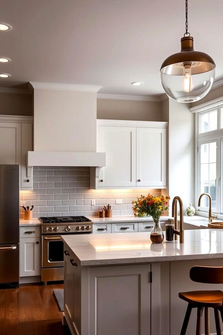 Statement Lighting Fixtures - 25 Townhouse Kitchen Ideas