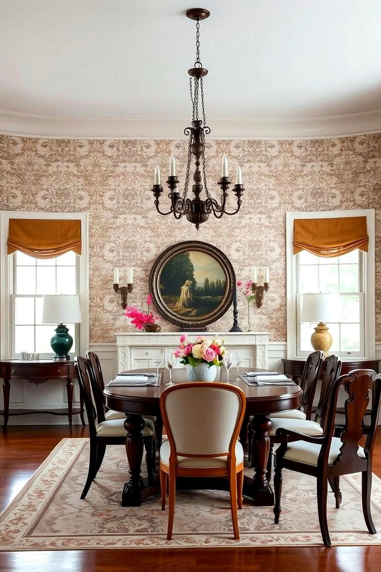 Statement Walls with Wallpaper - 25 Traditional Interior Design Ideas