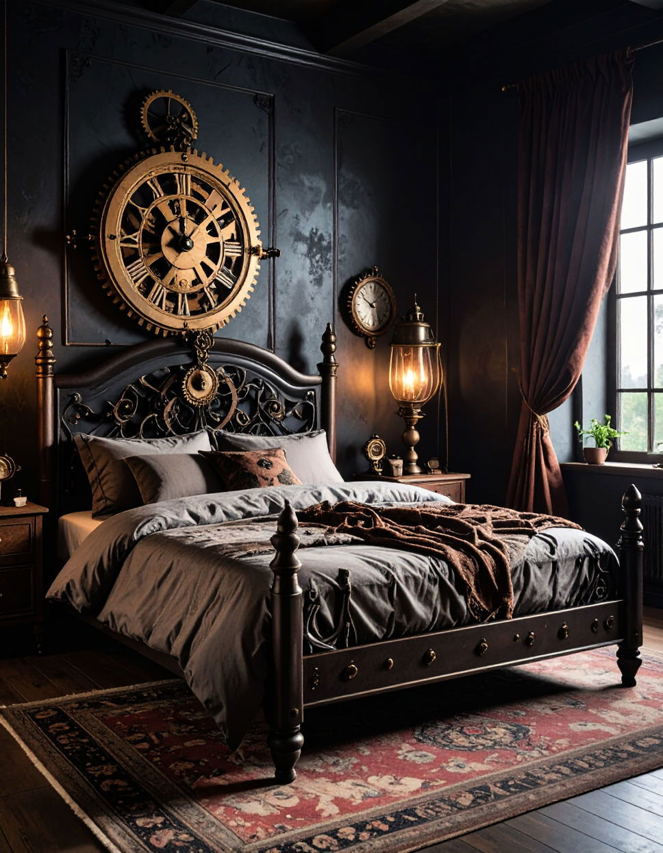 Steampunk Accents for an Industrial Twist Vampire Bedroom Ideas