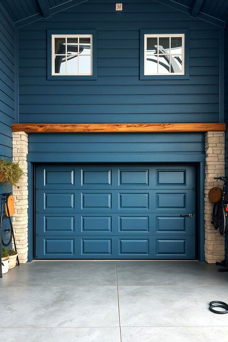 Steel Blue for a Bold Coastal Look - 25 Garage Wall Paint Ideas