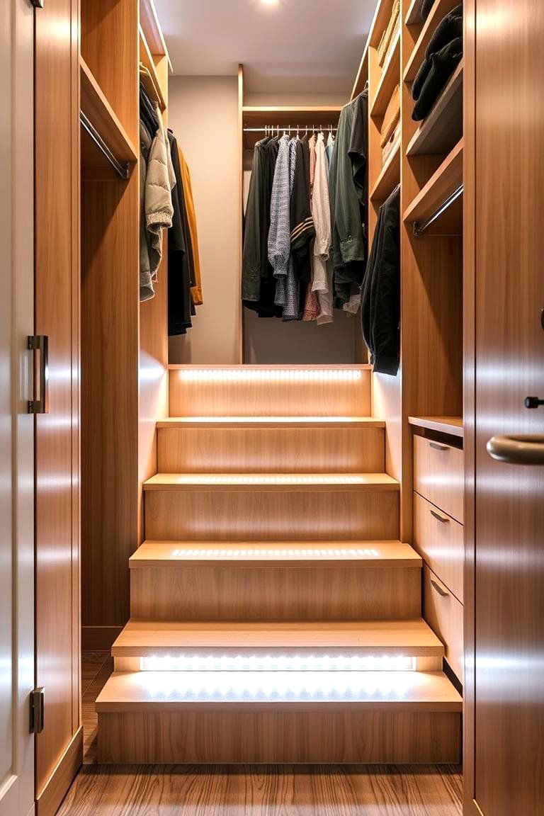 Step Lighting for Closet Stairs - 25 Closet Lighting Ideas
