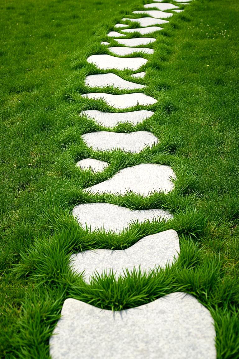 Stepping Stone Pathways for a Casual Fun Look - 25 Front Walkway Ideas