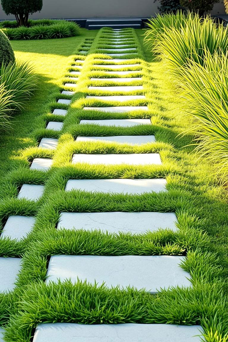 Stepping Stones in a Flagstone Path - 25 Flagstone Walkway Ideas