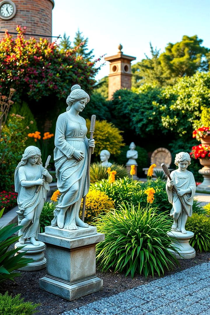 Stone Garden Statues for Focal Points - 25 Vintage Garden Ideas