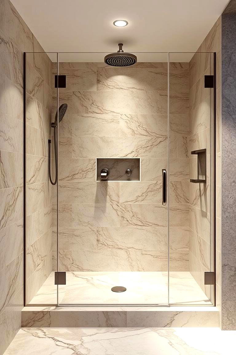 Stone Look Tiles for Natural Elegance - 25 Walk-in Shower Tile Ideas