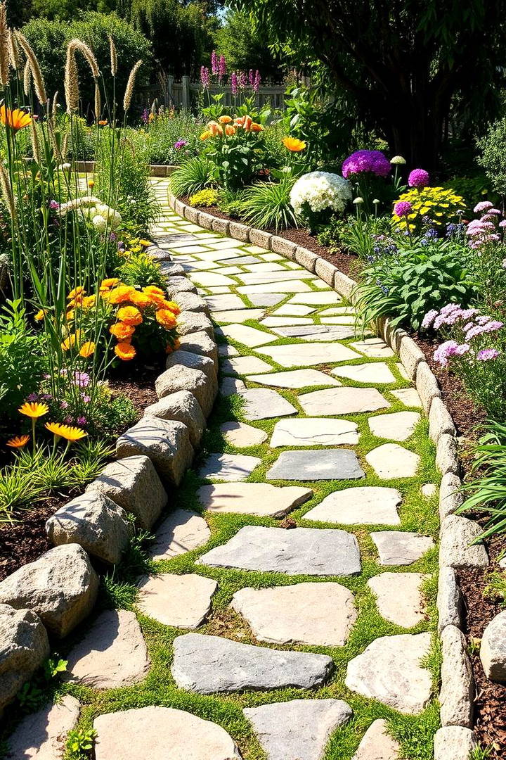 Stone Path Edging for a Classic Look - 25 Vintage Garden Ideas