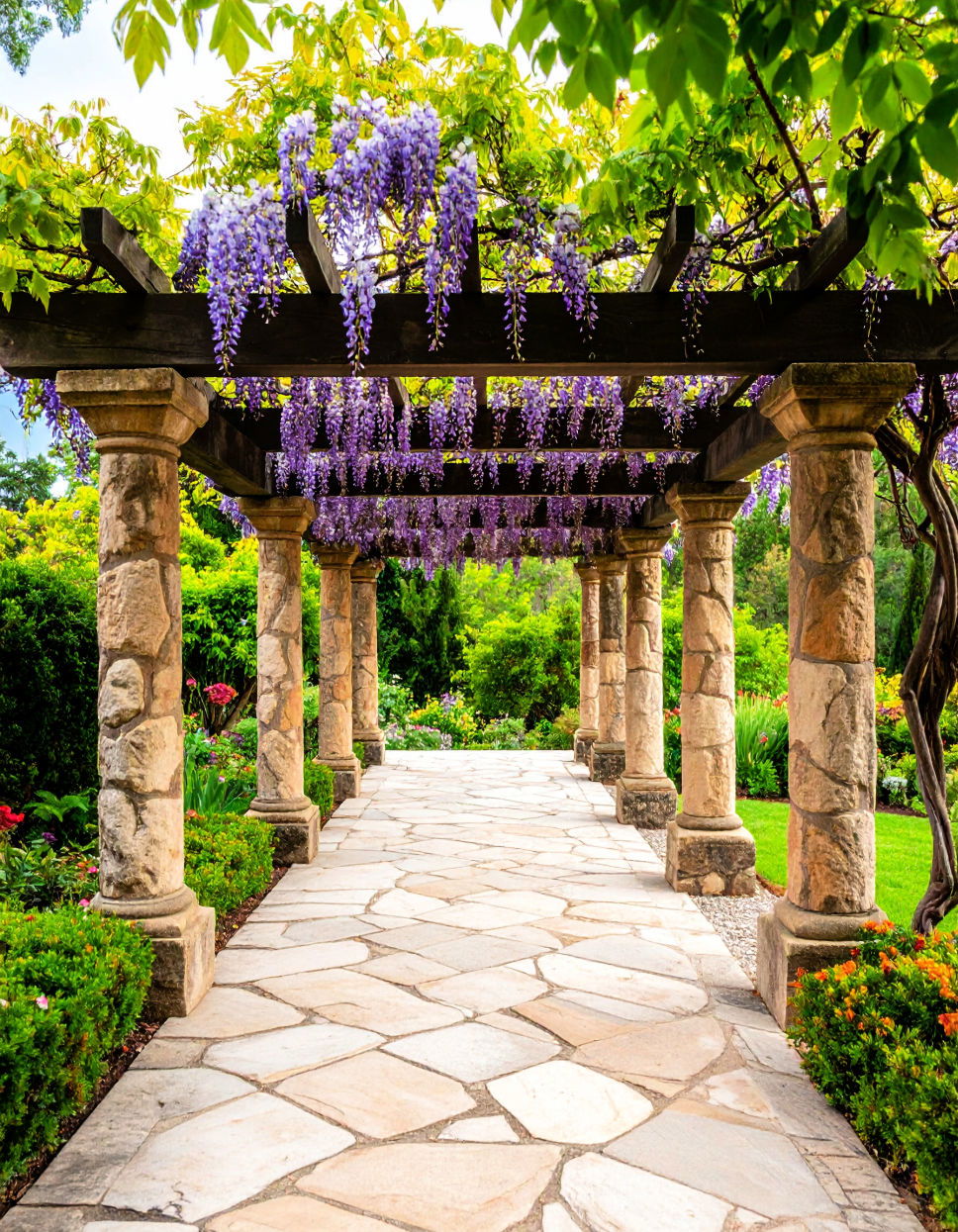 Stone Trellis for a Rustic Feel