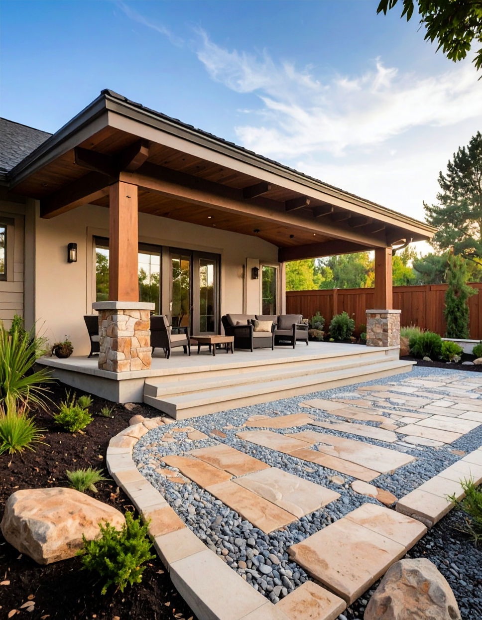 Stone Veneer Over Concrete for a Faux Stone Look