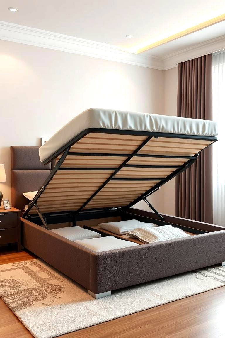 Storage Bed with Lift Up Mechanism - 25 Unique Bed Design Ideas