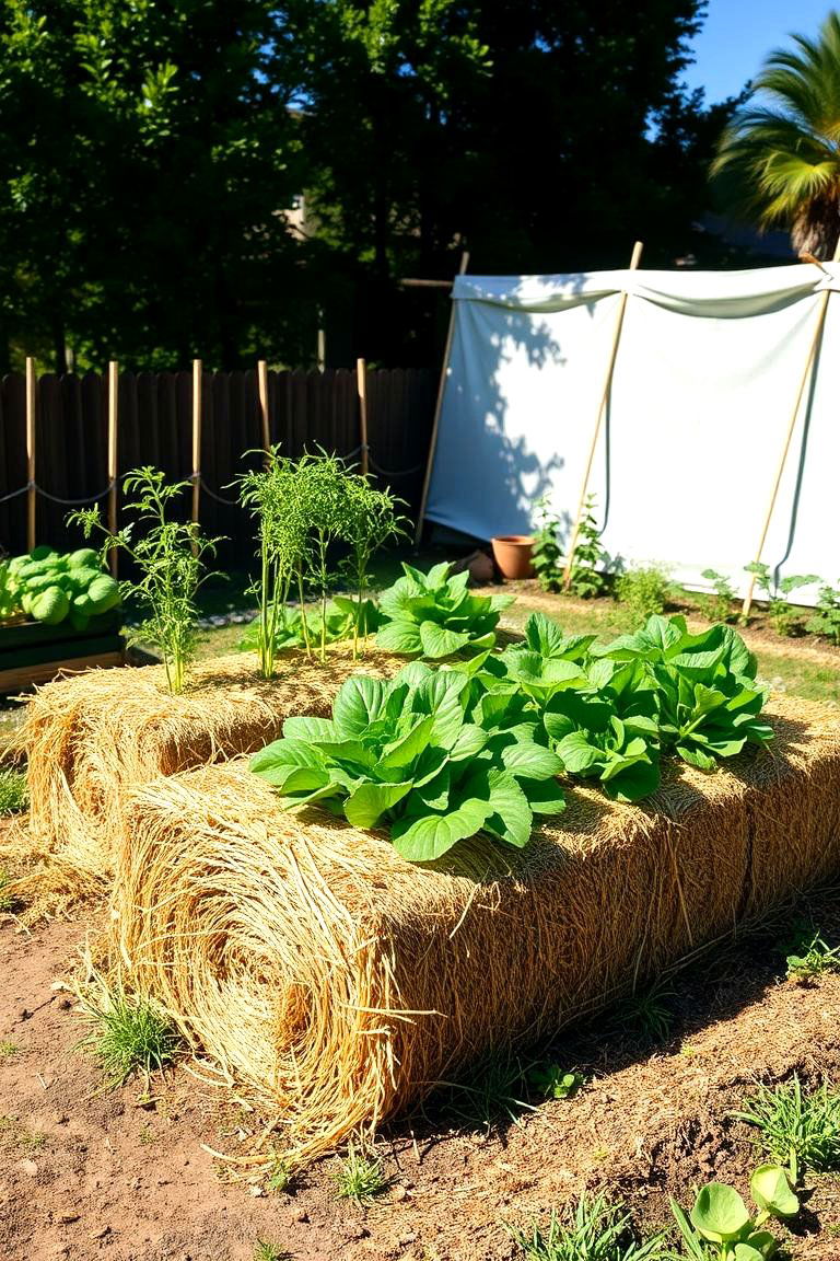 Straw Bale Growing System - 25 Inexpensive Raised Garden Bed Ideas