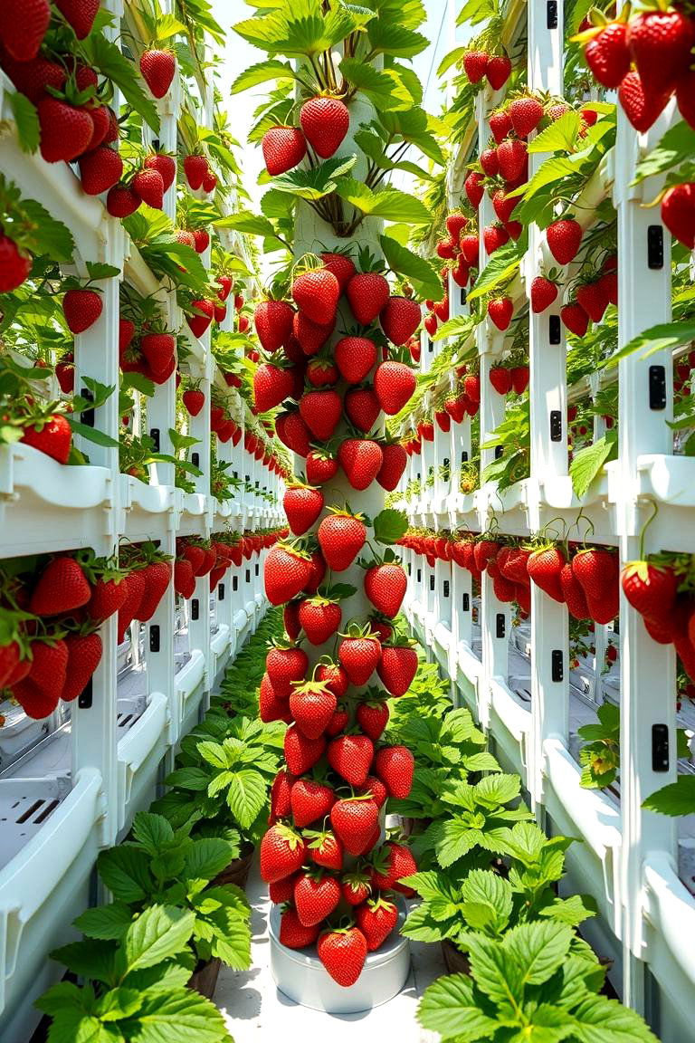 Strawberry Towers for High Density Planting - 25 Strawberry Planter Ideas