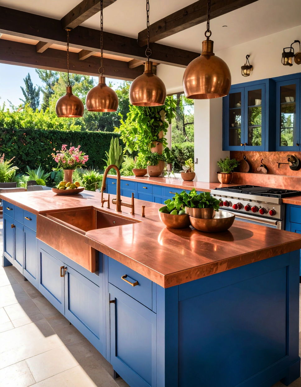 Striking Copper Countertops Types of Outdoor Kitchen Countertops