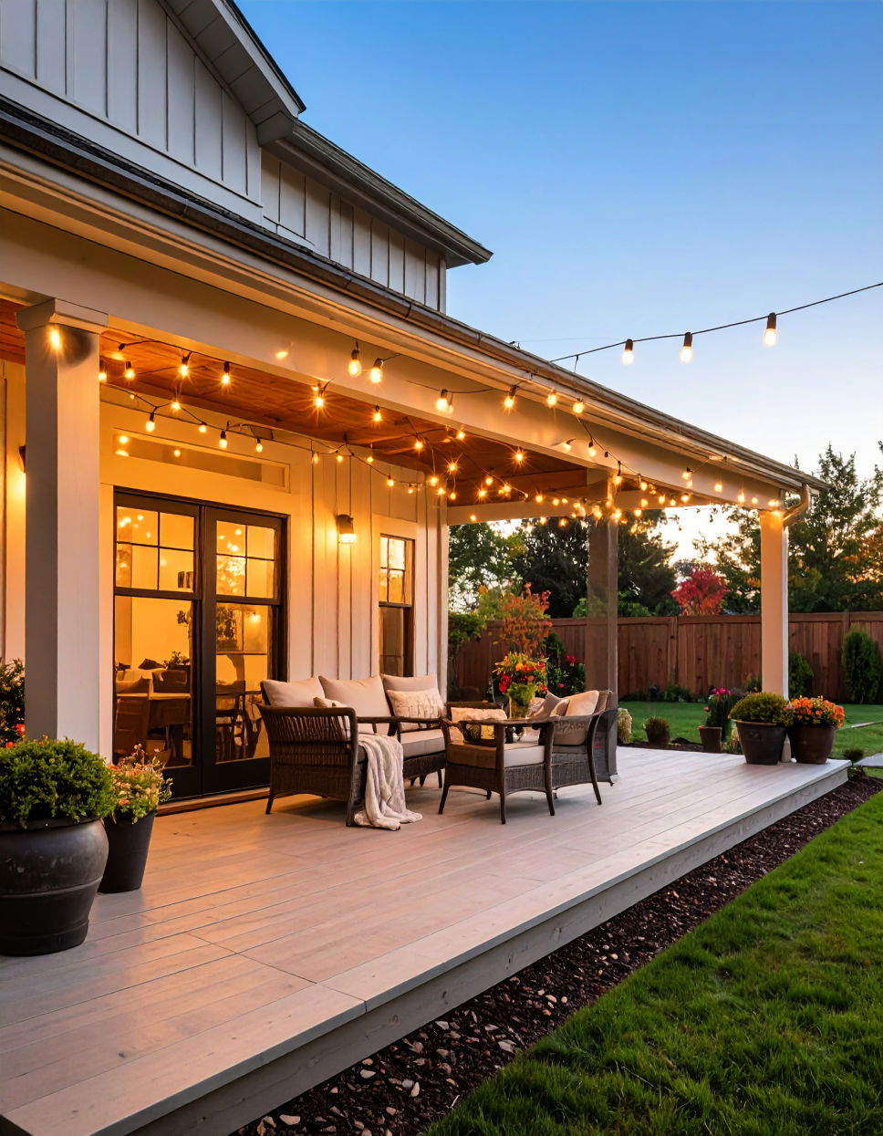 String Lights Across the Patio