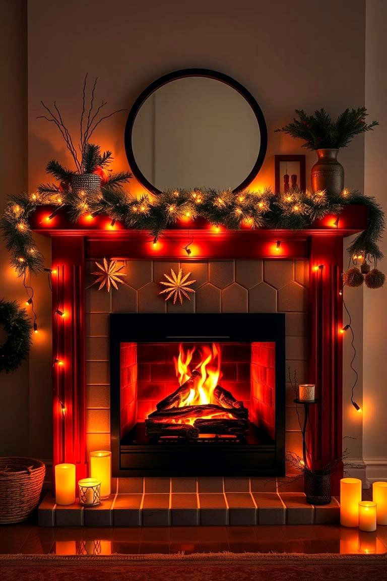String Lights for a Magical Touch - 25 Fireplace Lighting Ideas
