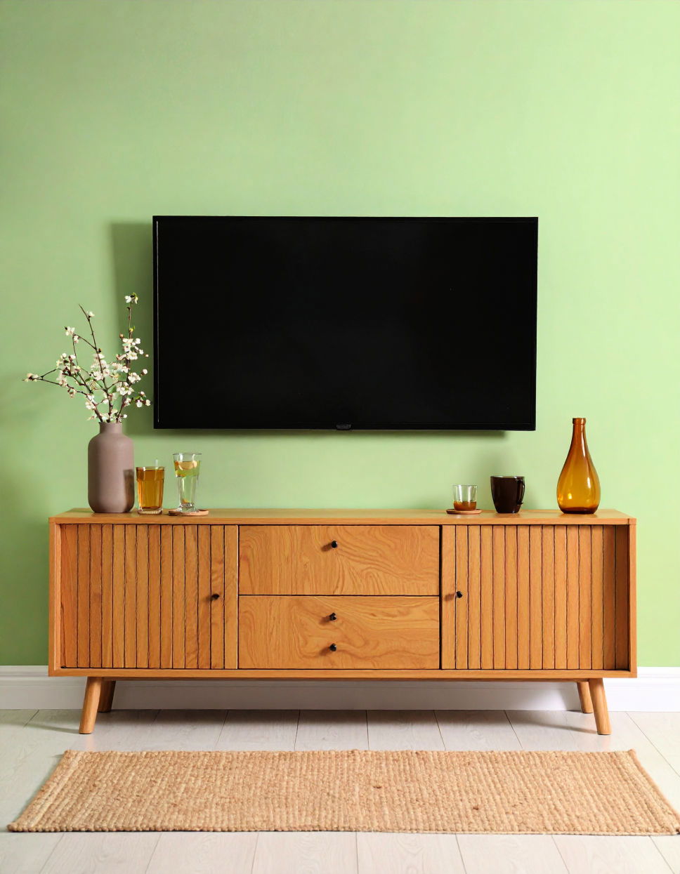 Styling with Coasters and Decorative Drinkware Tv Console Decor Ideas