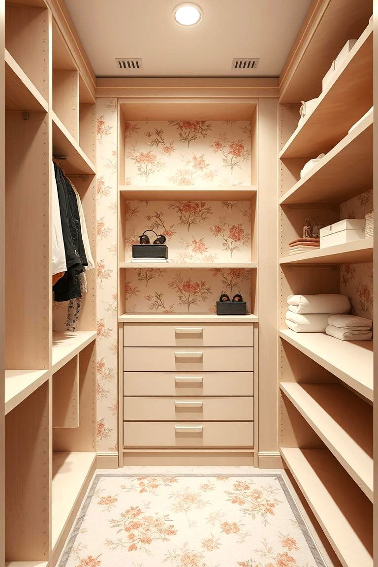 Subtle Floral Prints for a Soft Touch - 25 Closet Wallpaper Ideas