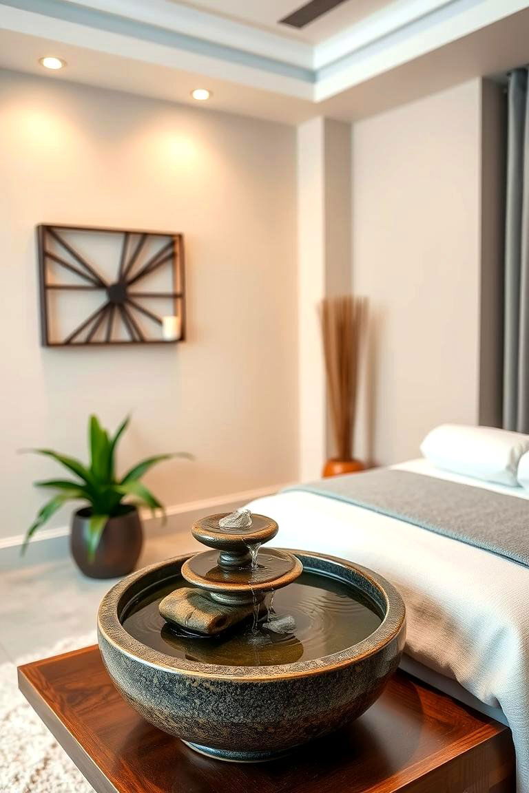 Subtle Water Features - 25 Massage Room Setup Ideas