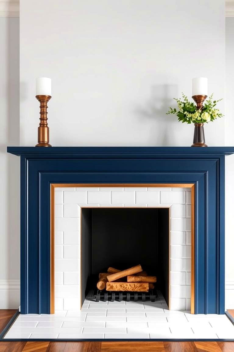 Subway Tiles with a Contrasting Border - 25 Fireplace Tile Ideas
