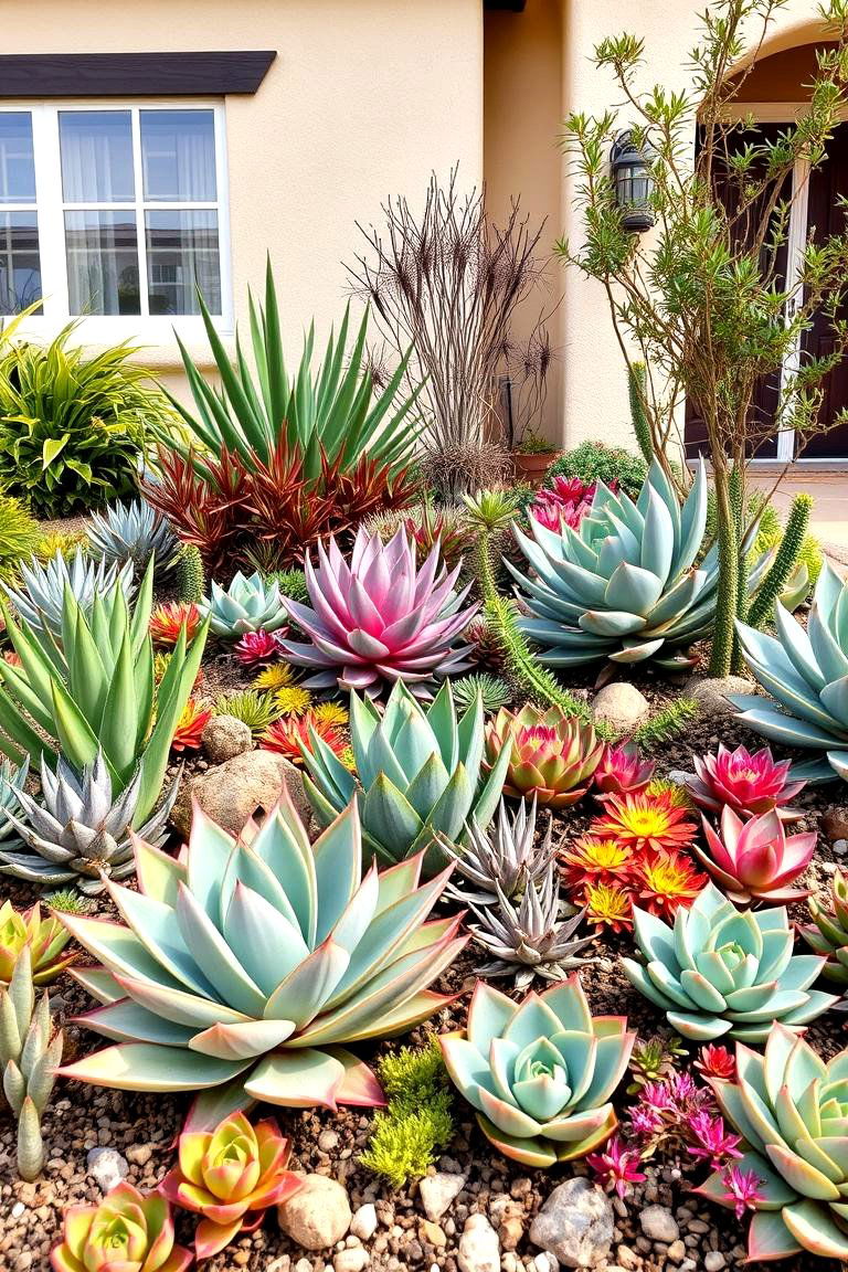 Succulent Gardens for Year Round Interest - 25 front yard spanish style landscaping ideas