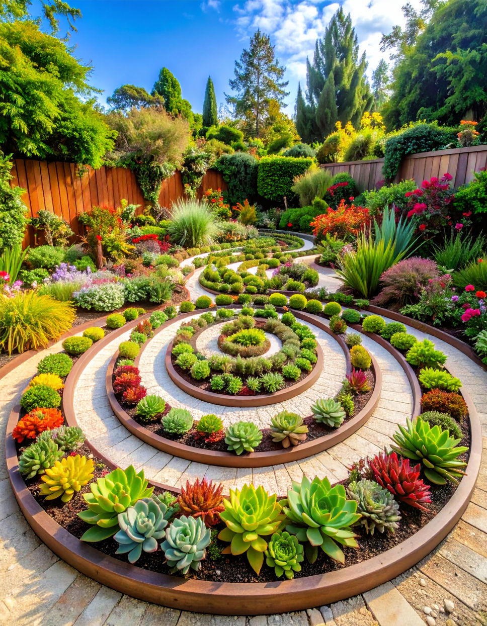 Succulent Spiral Garden for Minimal Maintenance