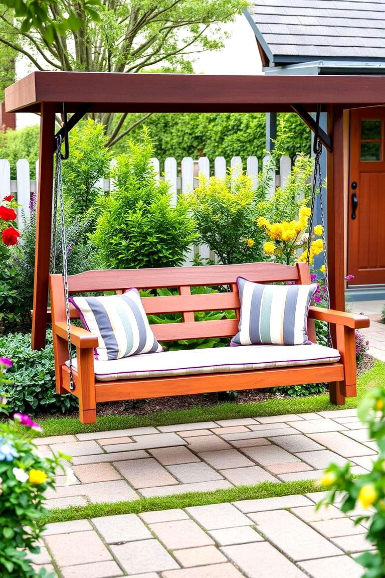 Swing Bench for Two - 25 Garden Seating Ideas