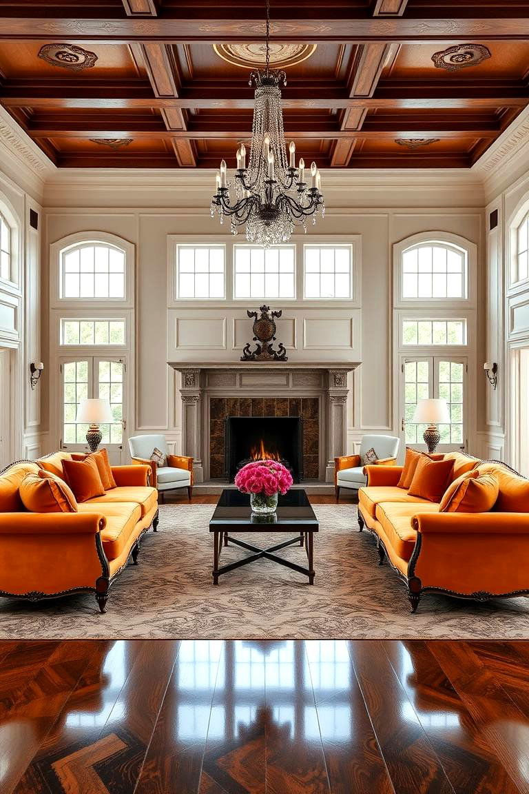 Symmetrical Layout for Balance - 25 Mansion Living Room Ideas