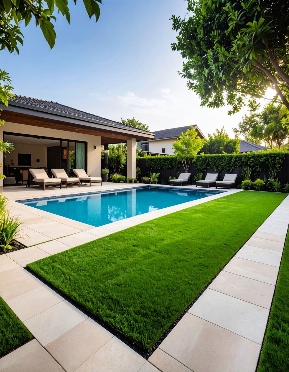 Synthetic Turf Strips for a Soft Green Border