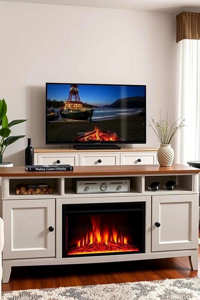 TV Stand with Fireplace Insert - 25 Tv Stand Ideas