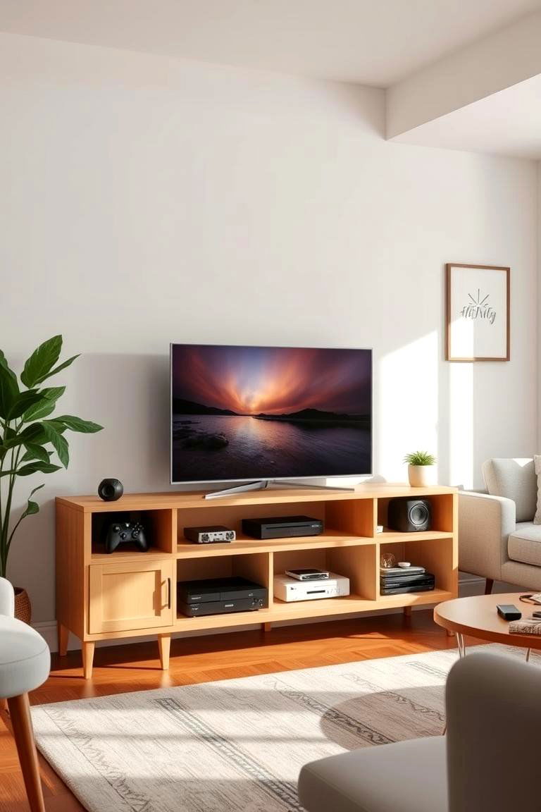 TV Stand with Open Shelves for Easy Access - 25 Tv Stand Ideas