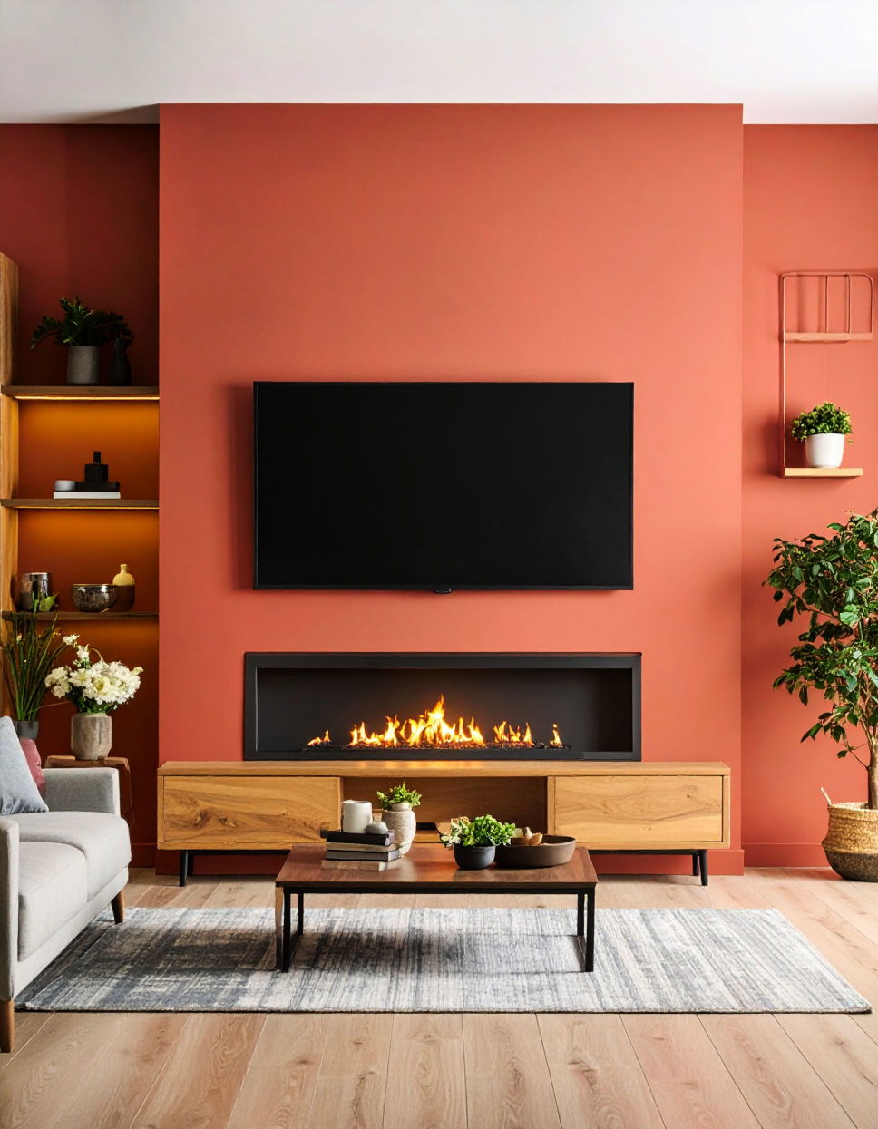 TV Wall with Built in Fireplace Tv Wall Ideas