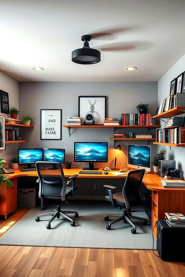 Task Specific Zones for Varied Activities - 25 Man Cave Office Ideas