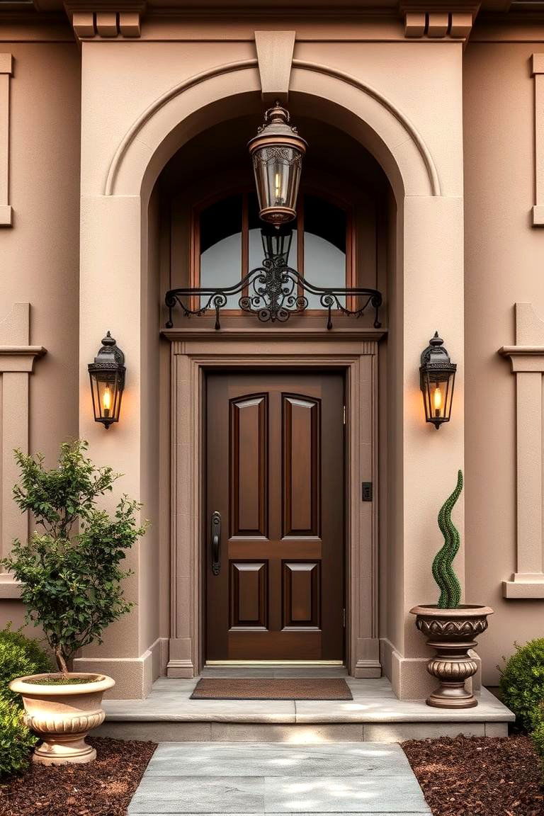 Taupe and Bronze for a Rich Metallic Contrast - 25 Exterior Taupe House Color Combinations