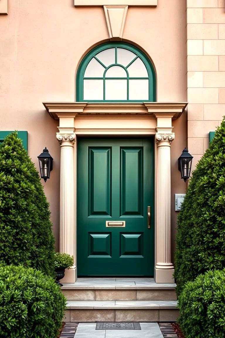 Taupe and Emerald Green for Rich Elegance - 25 Exterior Taupe House Color Combinations
