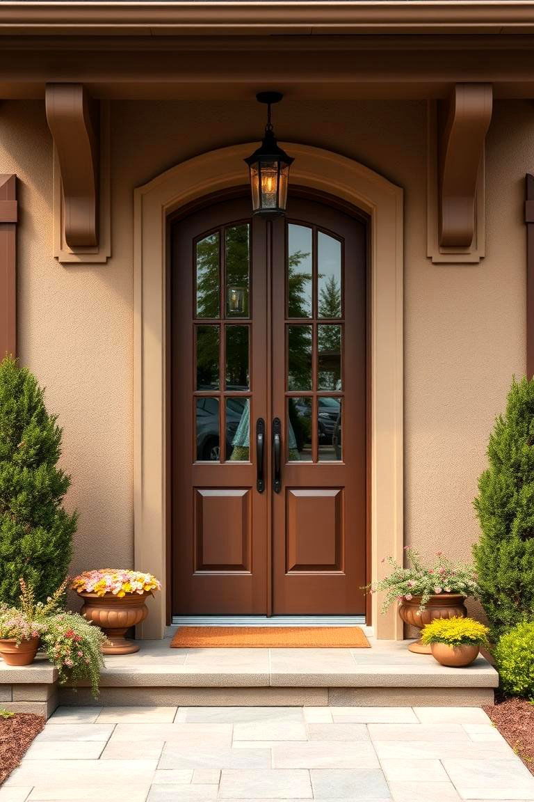 Taupe and Mocha for a Rich Warm Contrast - 25 Exterior Taupe House Color Combinations