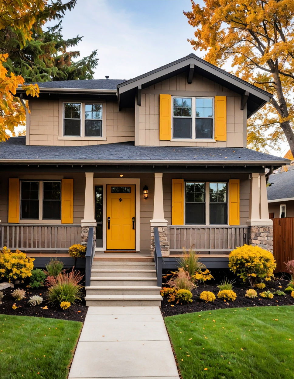 Taupe and Mustard for a Retro Touch