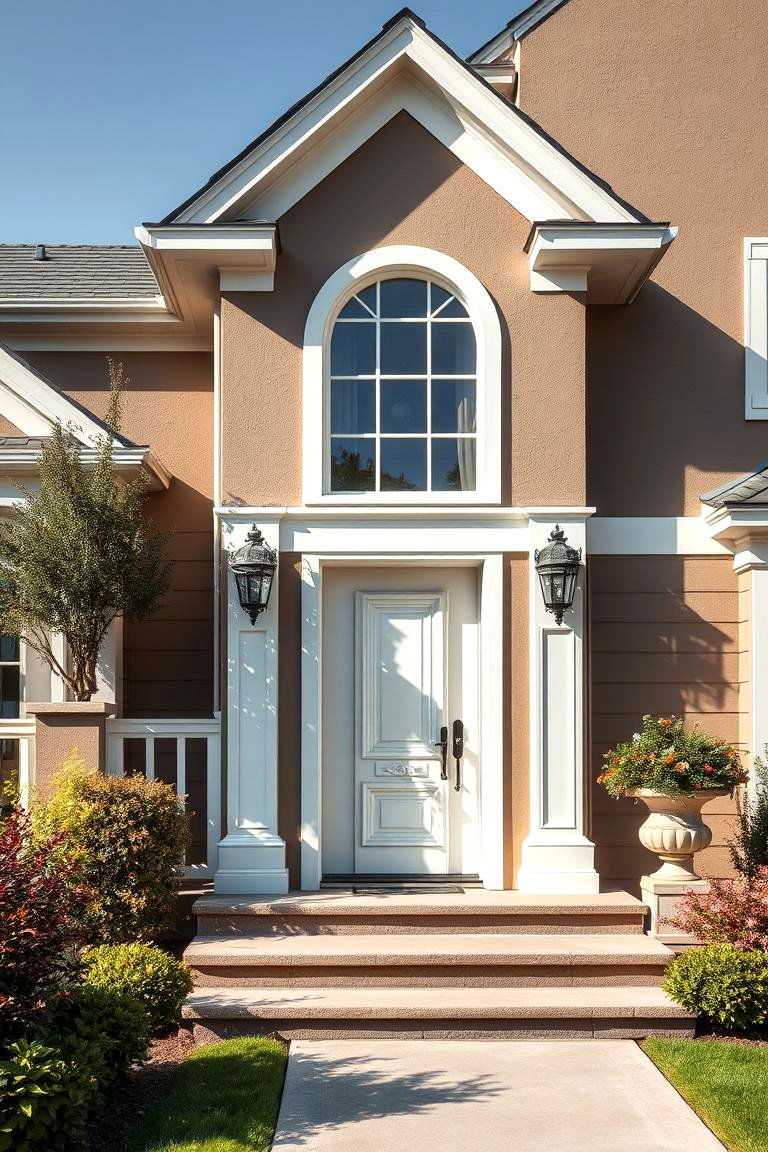 Taupe and Platinum for Luxe Appeal - 25 Exterior Taupe House Color Combinations