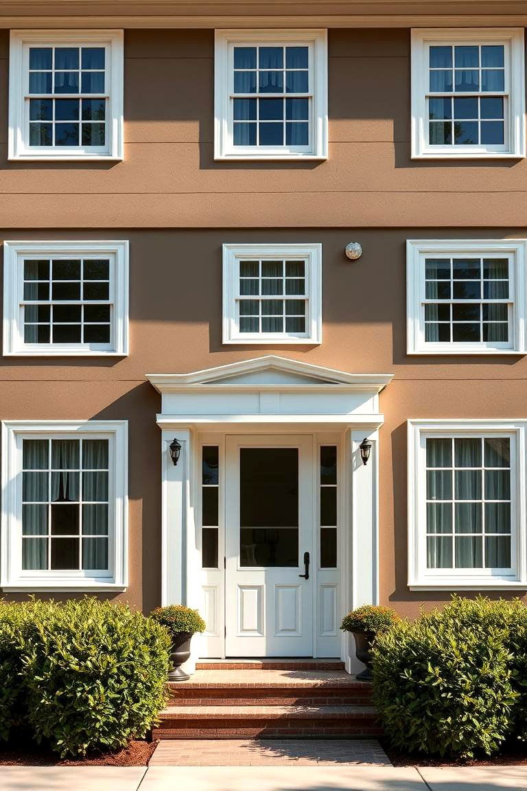Taupe and White for Classic Elegance - 25 Exterior Taupe House Color Combinations