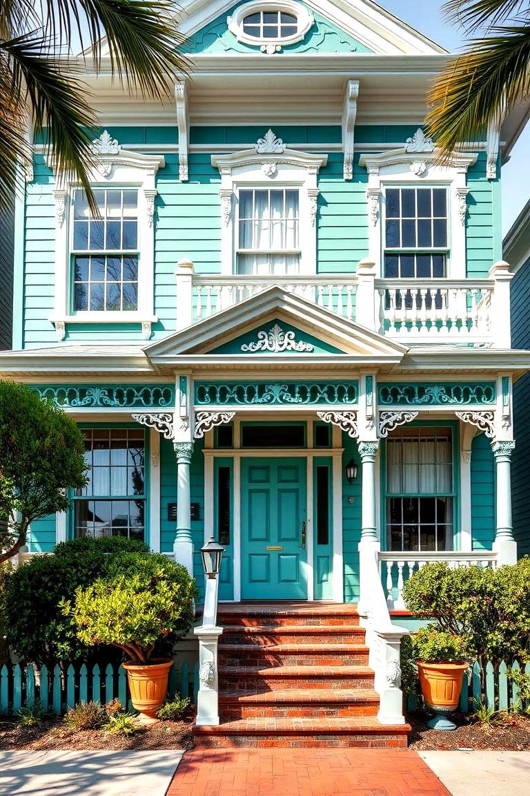 Teal Green for Coastal Vibrancy - 25 Green Victorian House Colors
