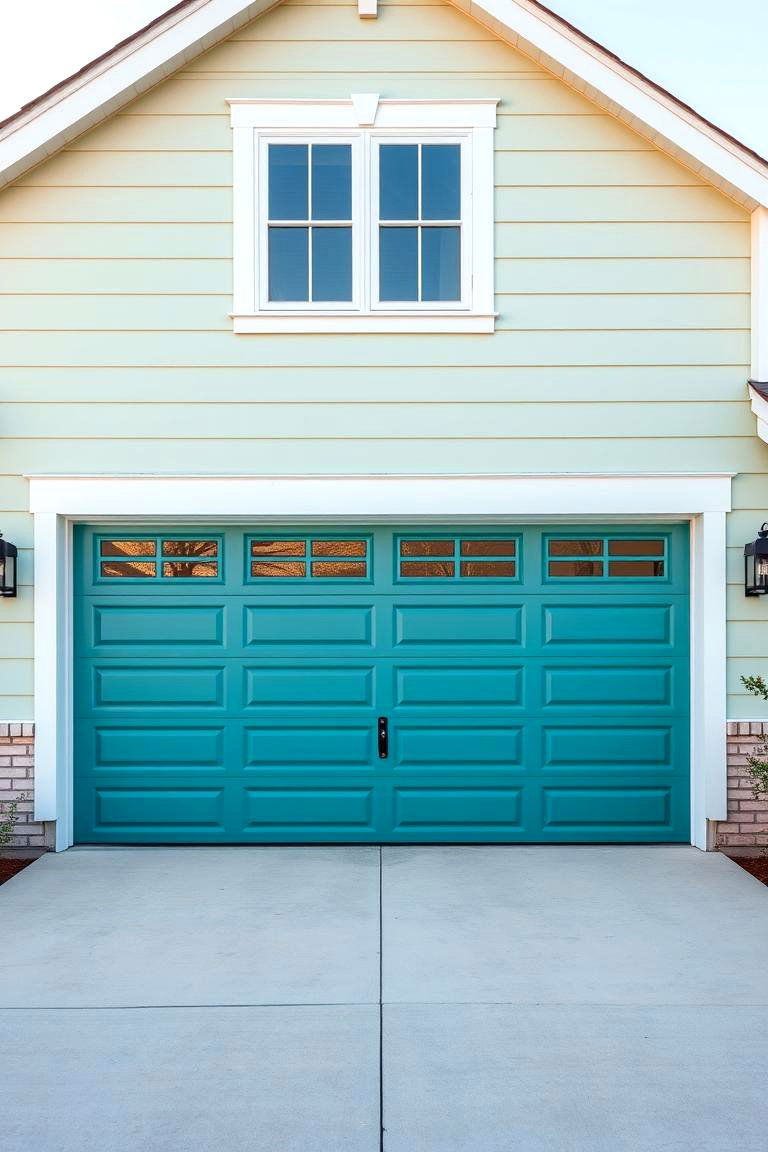 Teal for a Fresh Modern Feel - 25 Garage Door Paint Ideas