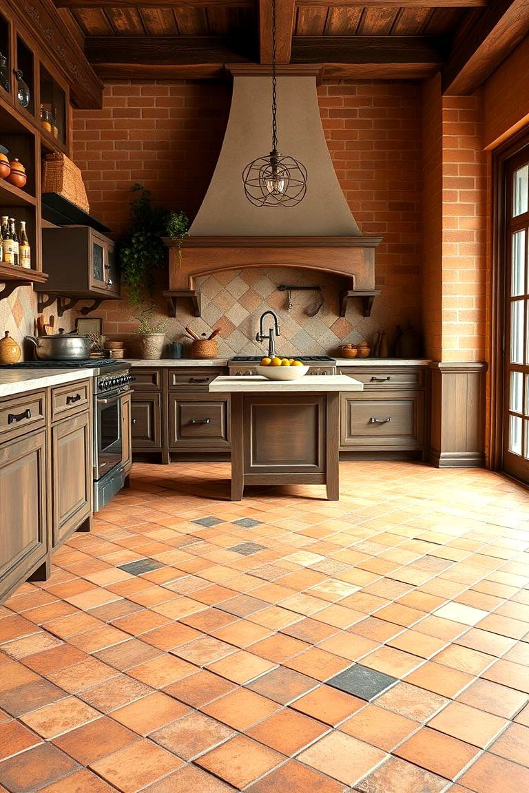 Terra Cotta Tile Flooring - 25 Tuscan Kitchen Design Ideas