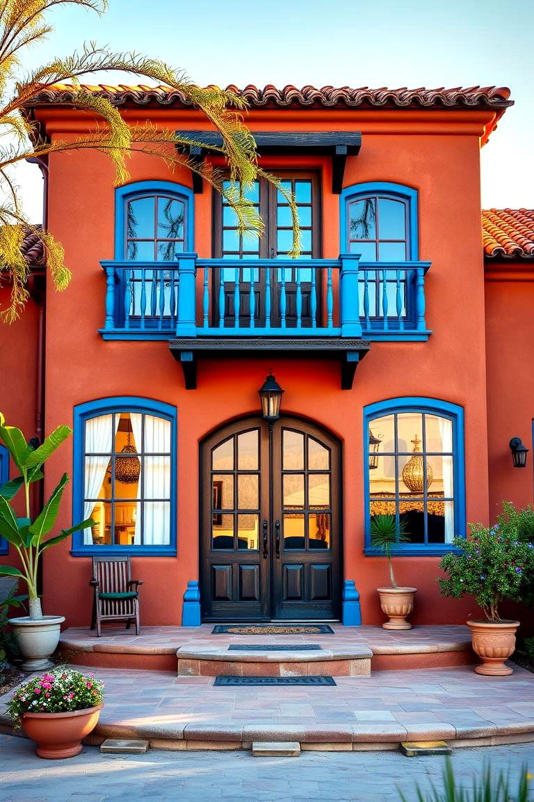 Terra Cotta for Mediterranean Warmth - 25 Lake House Exterior Colors Ideas