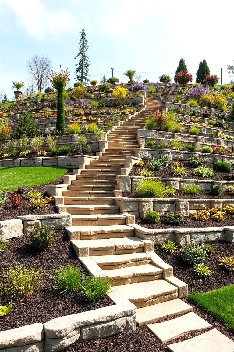 Terraced Walkways for Multi Level Designs - 25 Front Walkway Ideas