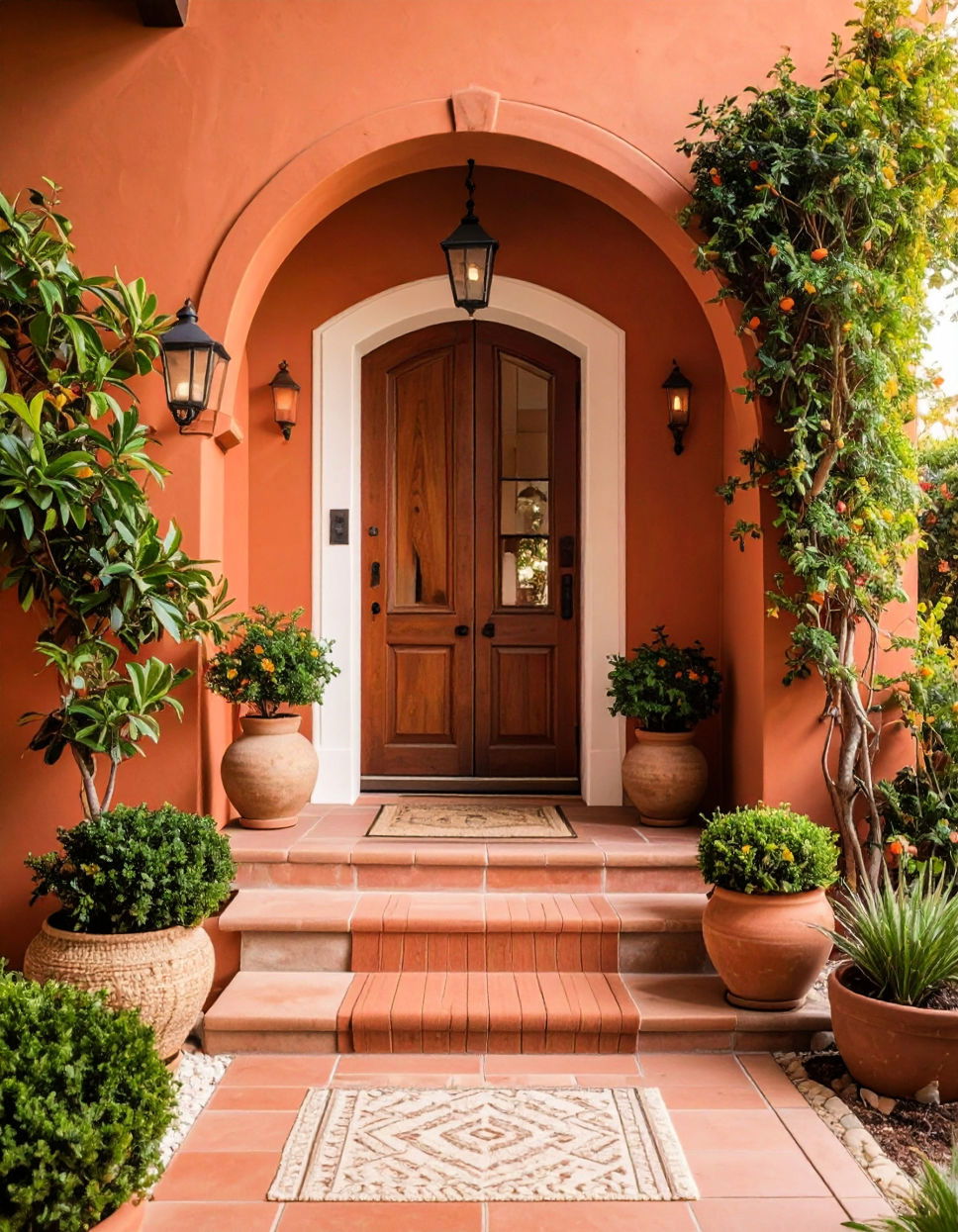 Terracotta and Cream for an Inviting Vibe Two Tone Wall Paint Ideas