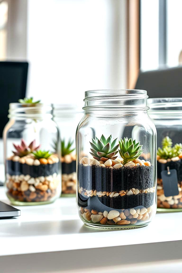 Terrarium Mason Jar Habitats - 25 Mason Jar Centerpiece Ideas