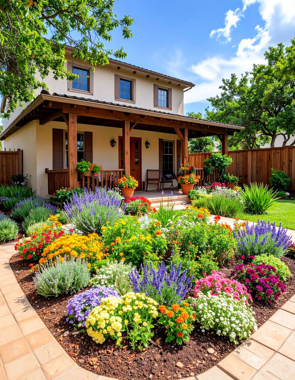 Texas Style Herb and Flower Bed Combo