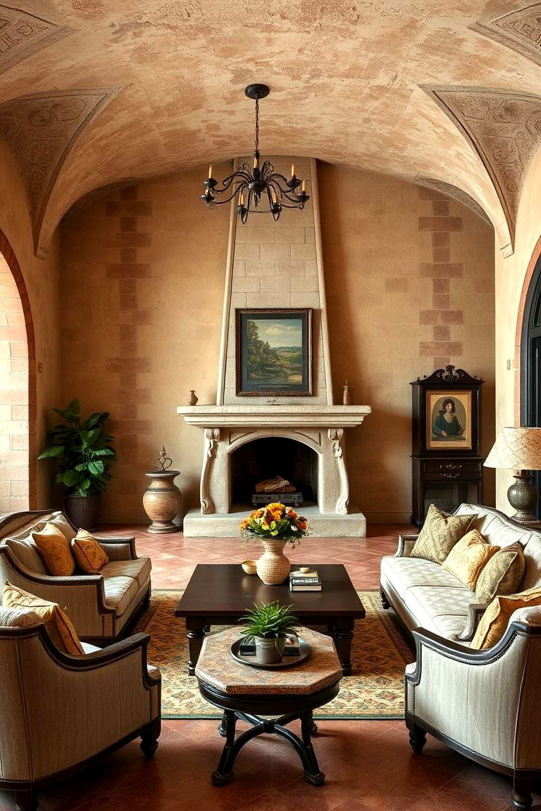 Textured Walls for Depth - 25 Tuscan Living Room Ideas