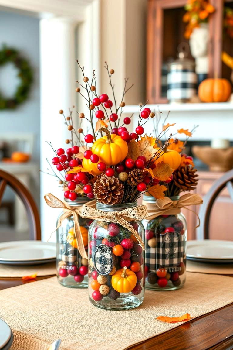 Thanksgiving Themed Vases - 25 Thanksgiving Decor Ideas