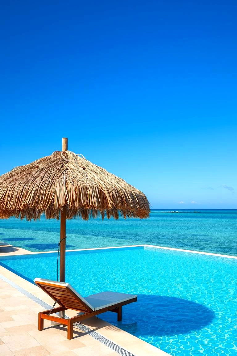 Thatched Umbrellas for Tropical Vibes - 25 Pool Shade Ideas