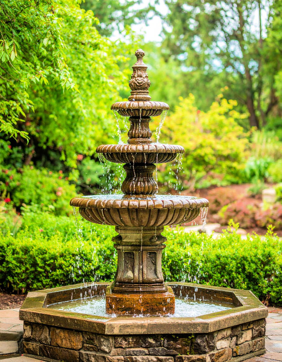Tiered Garden Fountain Idea