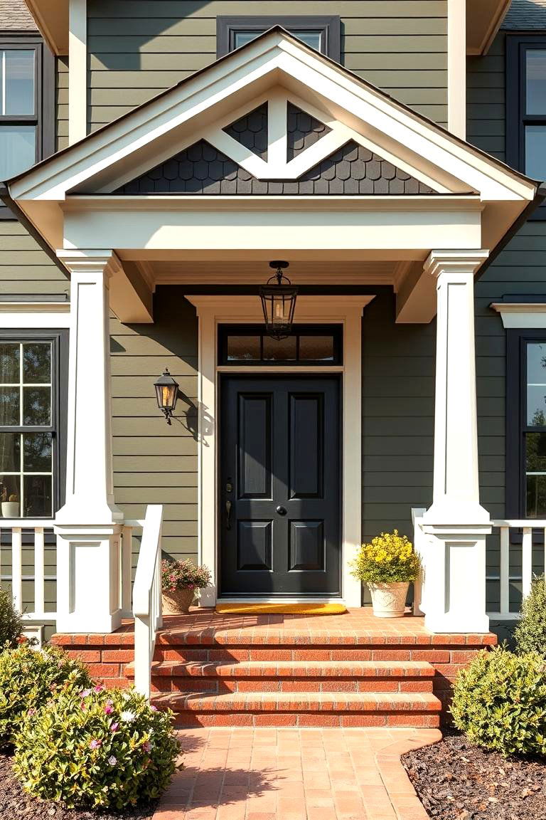 Timeless Appeal for Classic Homes - 25 Dark Olive Green House With Black Trim